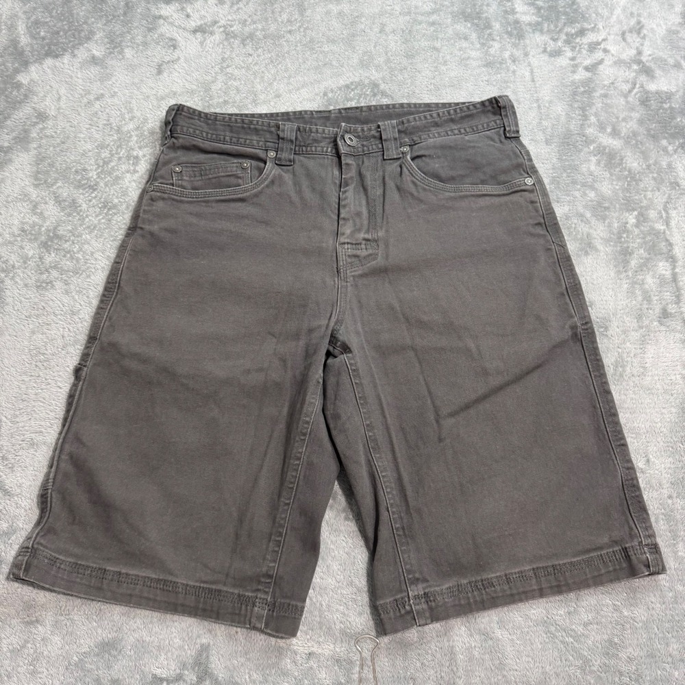 Prana Breathe Mens Charcoal Gray Canvas Utility Hiking Shorts Size 30 Stretch